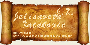 Jelisaveta Kalaković vizit kartica